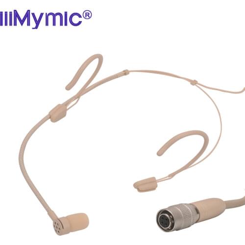 IiiMymic Mini 4pin Pro Condenser Headset Microphone For Audio Technica Wireless Body-Pack Transmitter 4pin Connector Headworn