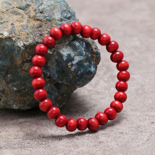 Red Black Bracelets Blue White Handmade Black Wood Beaded Bracelets Men Jewelry Accessories