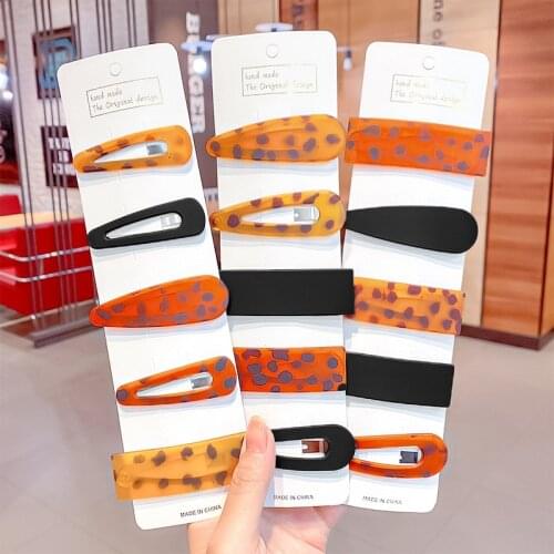 LeeHaa 2021 3pcs Woman Leopard Trendy Hairpins Sets Women Girls Hair Clips Hairgrip Hair Accessoires Headwear Barrettes