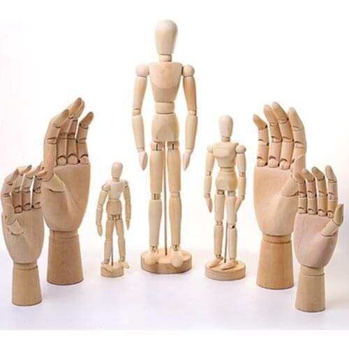 Mannequin Puppet Movable Joint Wood Decorative Model Man 4.33/5.5/6/8/12/16 Inch Artist Action Figure Prop Manikin Ornament