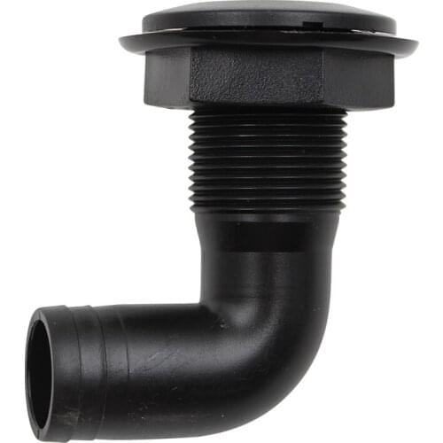 Marine Boat Thru Hull Fittings 1 Inch 90 Degrees Connector Black