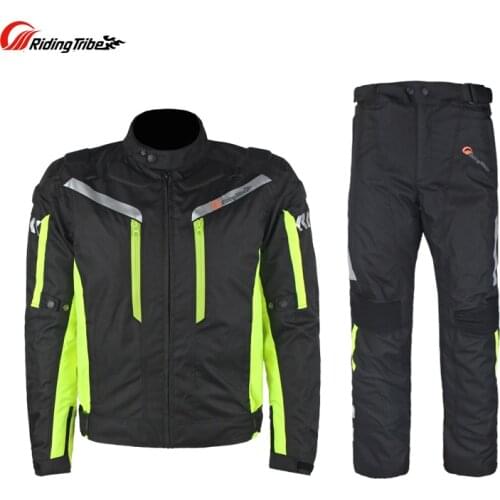 Rding Tribe Motorcycle Suit Motocross Racing Suit Waterproof Jacket Pants Men Riding Removable Lining Free Protectors SWX