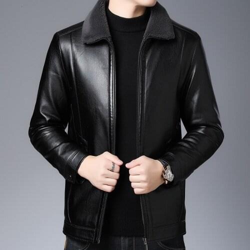 Plus Size Casual Leather Jacket Men Turn-down Collar Black 100% Cowhide Jackets Male High Quality Mens Genuine Leather Jacket