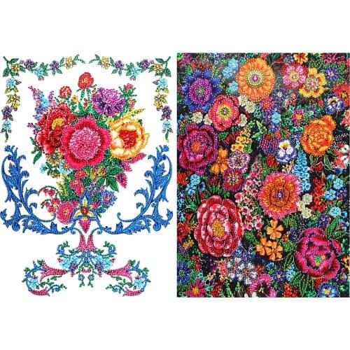 Colorful Flowers Craft Diamond Painting 5D Special-shaped Drill DIY Mosaic Kit Home Decoration Crafts Hanging Painting 30x40cm