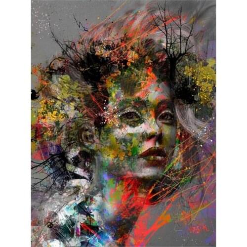 Woman Portrait Pre-Printed 11CT Cross Stitch DIY Embroidery Kit DMC Threads Craft Hobby Painting Knitting Wholesale Promotions