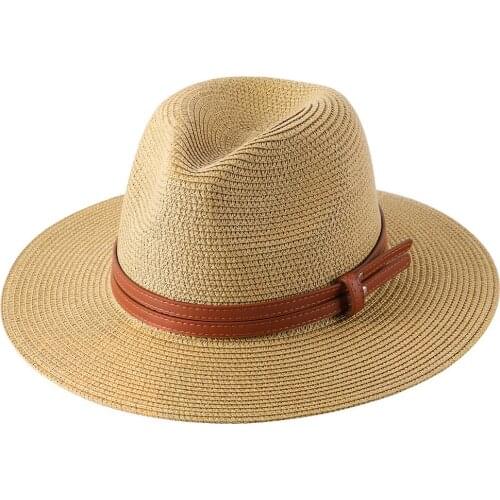 2021 New Fishing Hat Hot Sale Panama Hat Summer Sun Hats for Women Man Beach Straw Hat for Men UV Protection Cap chapeau femme