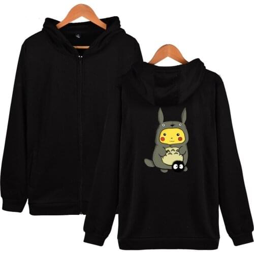 2021 New Cartoon Totoro Winter Hoodies Men/Women Fashion Fleece Hoodie Sweatshirt Casual Zipper Jacket Coat Brand Clothes Totoro