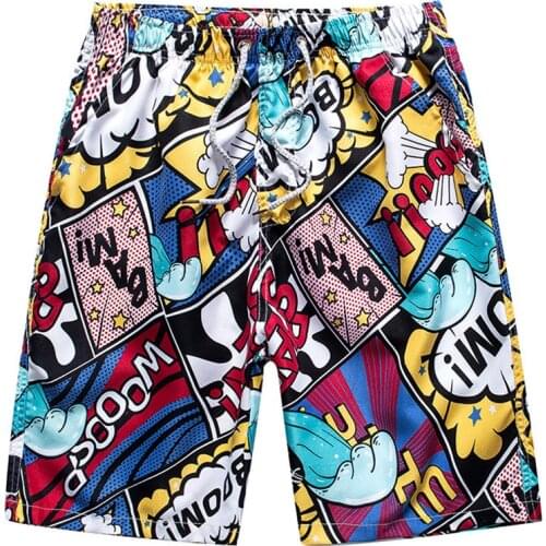 New Summer Outdoor Large Size Beach Pants Mens Casual Five-Point Pants Mens Printed Swimming Trunks Couple Shorts Men
