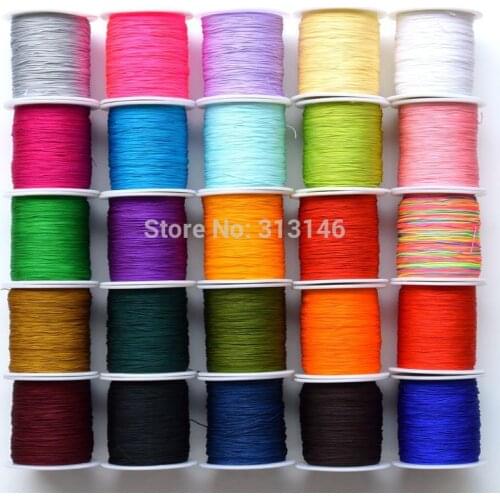 Wholesale 150M/Spool Thin 0.5MM Mix Color Nylon Black Chinese Knotting Macrame Cord Braided DIY Beading Shamballa String Thread