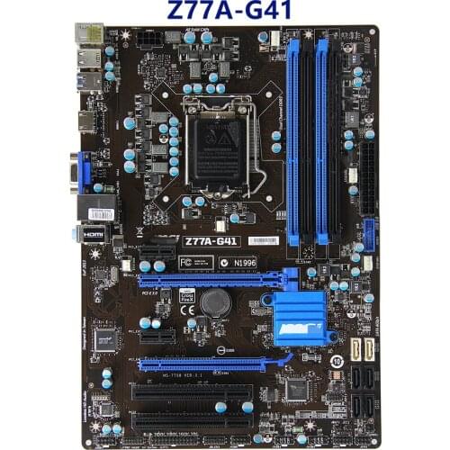 MSI Z77A-G41 original motherboard for DDR3 LGA 1155 boards USB2.0 USB3.0 SATAII SATAII 32G Z77 USED Desktop Motherboard
