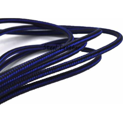 2m/lot Approx 6mm blue black stainless steel braid strings cords for jewelry material bracelets stainless steel cords braided