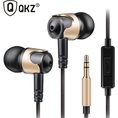 QKZ DM3 3.5mm Wired In-ear Universal Earphones With Mic HIFI Bass Earphones In ear Headset For iPhone Xiaomi MP3 Sports Earbuds