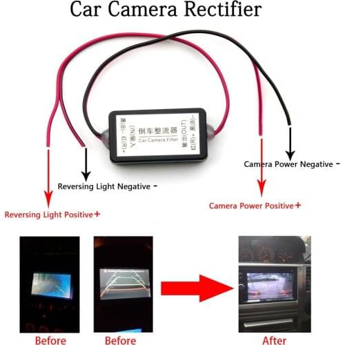 Oterleek 12V DC Power Relay Capacitor Filter Connector Rectifier for Car Rear View Backup Camera