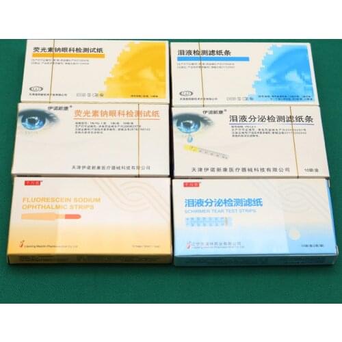 Ophthalmic special test paper guarantee for two years a box of 10 packs Fluorescein Sodium Ophthalmic Strips