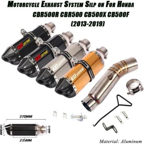 Middle Link Tubes Connect Exhaust Muffler Pipe Silp on For Honda CBR500R CB500X CB500F CBR500 2013-2019 Motorcycle Set System