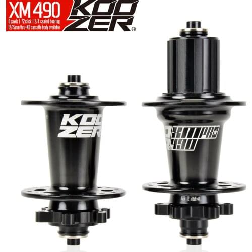 KOOZER XM490pro 4 Bearings MTB Mountain Bike Hub Rear 10 * 135m QR100 * 15 12 * 142mm Thru 28/32/36 Holes Disc Brake Bike Hub