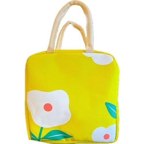 Lunch Bag Reusable Creative Canvas Bento Handbag for Picnic Kitchen Tableware Lunch Box