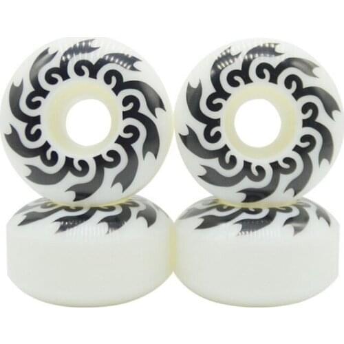 Top!-4Pcs 52mm White Professional Skateboard Wheel 100A Hardness Skateboard Double Rocker Wheel Downspeed Sliding Wheels