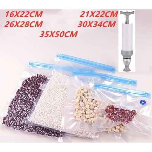 Vacuum Seal Bags Reusable Bags for Food Storage Set Ziplock Freezer Bag with Hand Pump Bag Sous Vide Bags Packages for Freezing