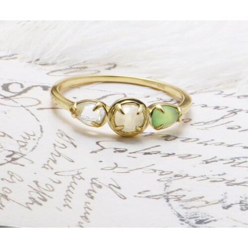 Jewelry sterling powder fresh natural stone engagement ring Womens Day jewelry rings for women anel anillos mujer