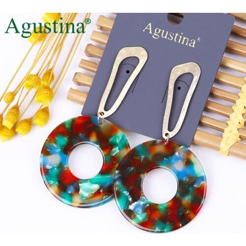 Agustina green earrings fashion jewelry long earrings women drop earrings Round Acrylic earring bohemian earings cute wholesale