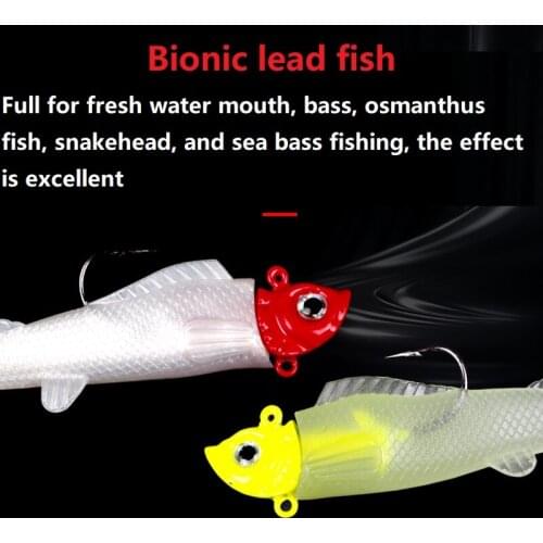 1pcs Leaded fish Soft Bait Fishing Lures 6.5cm/9g 8.5cm/16g luminous bait DIY Lead Head Jig Fish Sea Bass Lure Fishing Tackle