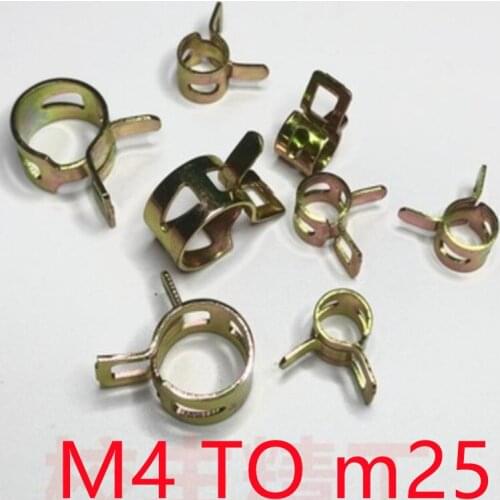10Pcs 4-25mm for choose Fuel Spring Clip Vacuum Silicon Hose Clamp Autos Autos Spring Clip Fuel Oil Water Hose Pipe Tube Clamp