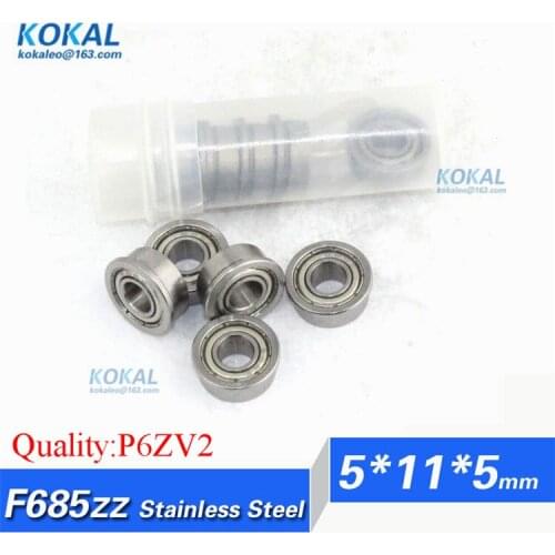 [SF685ZZ-P6]Free Shipping 10pcs stainless steel flange bushing injection mold machine bearing SF685zz SF685-z SF685 5*11*5mm