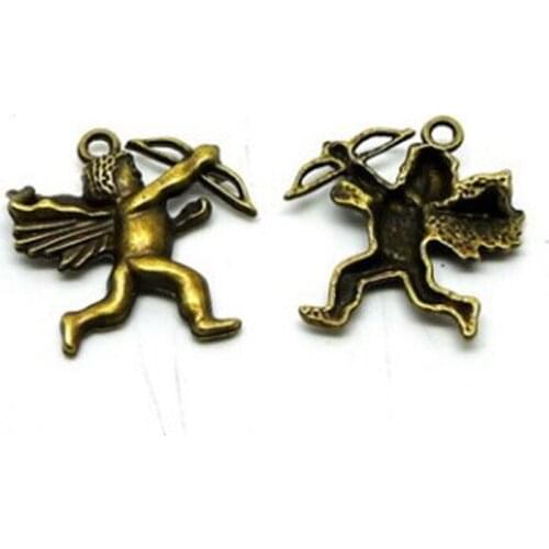 100Pcs/lot Vintage Cupid Charms 25x30MM Love Cupid Charms for Handmade Jewelry