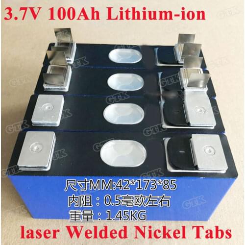 16pcs high capacity 3.7v 100Ah cell 100A lipo battery for diy 12v 24v solar battery home energy storage inverter