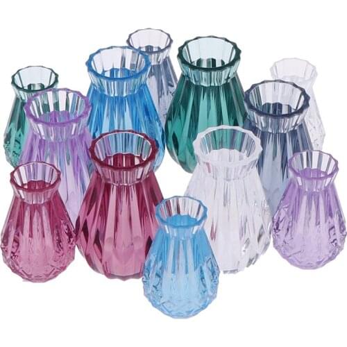 2pcs/set Colorful 1:12 mini model doll house translucent and beautiful vase