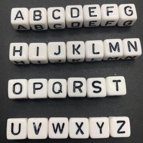 20pcs 10mm 26Letter Beads Acrylic Loose Spacer Beads For Jewelry Making DIY Handmade Bracelet Necklace