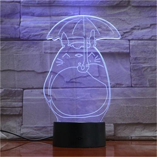 3D Totoro LED Originality Night Lights Atmosphere Lamp Cartoon Toys Luminaria USB Colorful Table Night Lamp Gift For Kids 1778