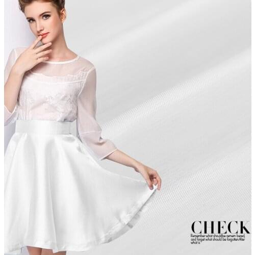 White silk linen satin fabric pure silk linen fabric clothing A126