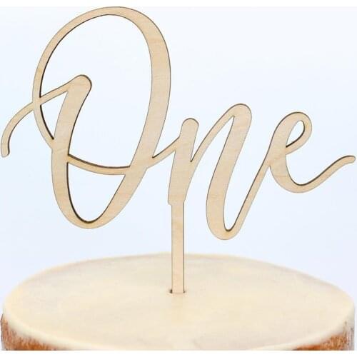 Wood One Cake Topper Birthday Cake Topper Babys First Birthday One Cake Topper Baby Shower Party Decoration