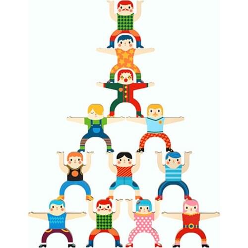 Kids Wood Toy Hercules Wooden Stacking Blocks Parent-child Stacking High Game Balance Building Blocks