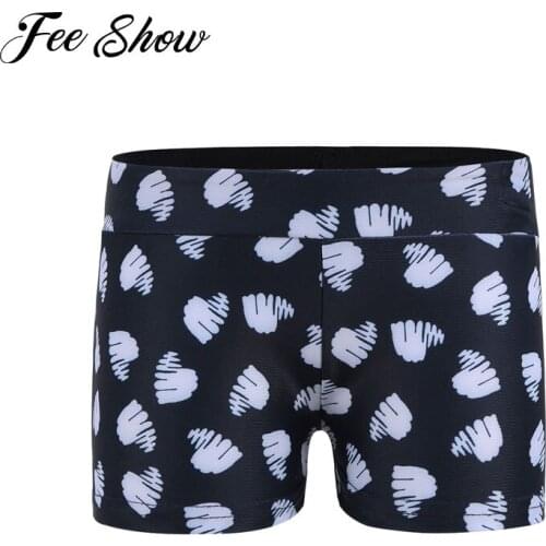 FEESHOW Kids Girls Colorful Sport Shorts Elastic Bottoms Child Tight Gymnastics Dance Pants for Children Sport Workout Yoga Gym