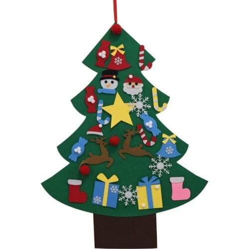 DIY Felt Christmas Tree Artificial Tree Wall Hanging Ornaments Christmas Decoration for New Year Gifts Kids Toys Home