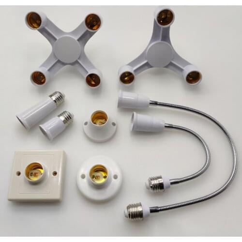 E14 To E27 5 4 3 In 1 LED Light Bulbs Socket Adapter Splitter Standard Lamp Holder Base Converter Extension Light Holder