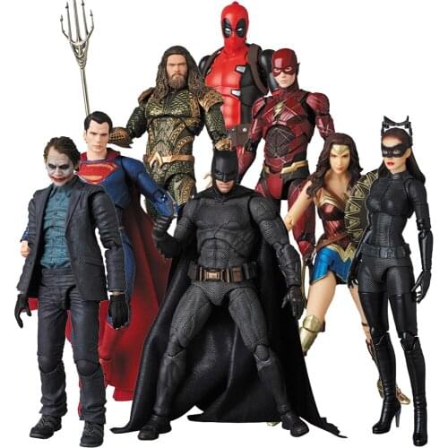 Mafex Figure Cyborg Flash Wonder Bruce Wayne John Wick Catwomen Aquaman Deadpool Action Figure Model Toys Doll For Gift