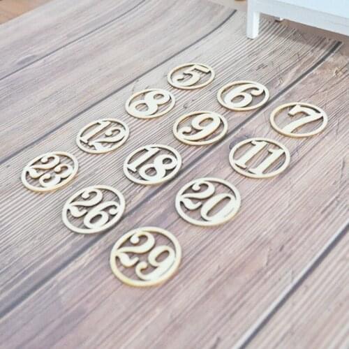 Happymems Round Numbers Wood Shape 36pcs/lot Scrapbooking Embellishment DIY Craft Home Decoration Wooden Crafts