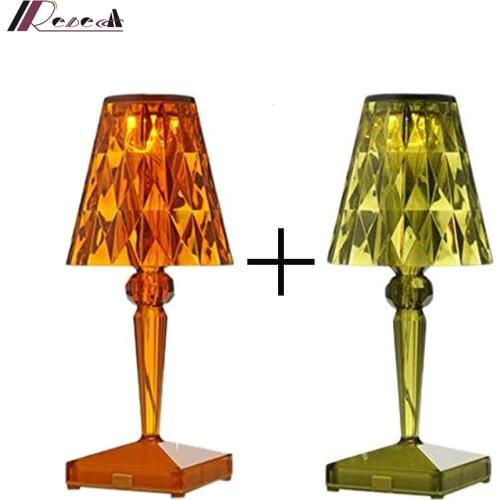 Italian Kartell Battery Desk Lamp USB Touch Sensor Bar light decor restaurant table lamps romantic Night light Fixture Bed Lamp