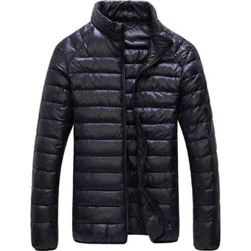 White Duck Down Jacket Men Autumn Winter Ultralight Duck Down Coat Outwear Stand Collar Warm Parkas Casual Windproof Overcoat