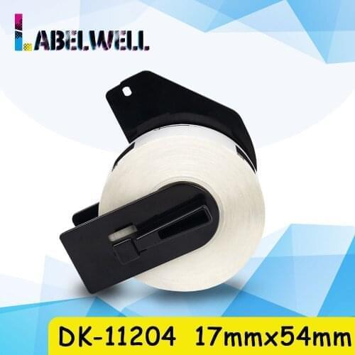 Labelwell 1Roll DK-11204 DK-1204 label 17mm*54mm*400pcs DK11204 compatible for Brother QL-500, QL-550, QL-570 label maker