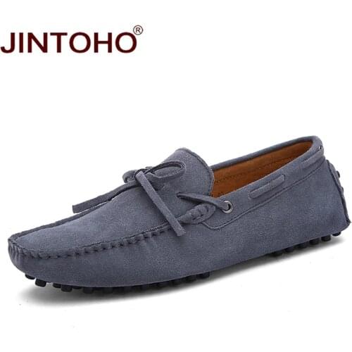 JINTOHO Big Size Men Boat Shoes Fashion Men Casual Genuine Leather Shoes Brand Male Leather Shoes Adult Male Comfortable Shoes
