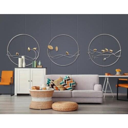 Custom 3d wallpaper mural Nordic 3D stereo metal branch lotus golden wall papers living room bedroom home decor
