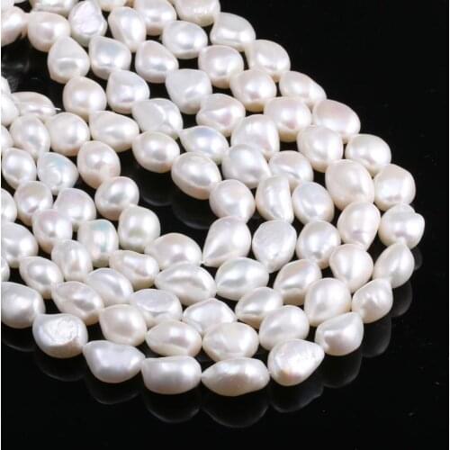 Natural Freshwater Pearl Irregular Shape White For Making Necklaces Bracelets And Earrings 13-14mm