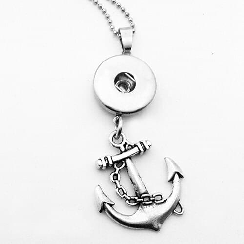 Newest Anchor snap button jewelry necklace EA118 (fit 18mm 20mm snaps)