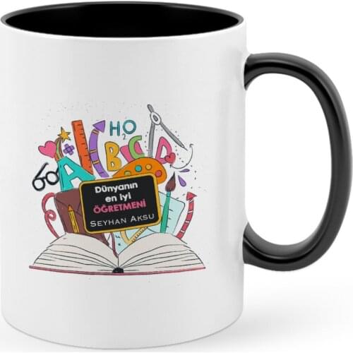Personalized World Best Teacher Black Mug Cup-16