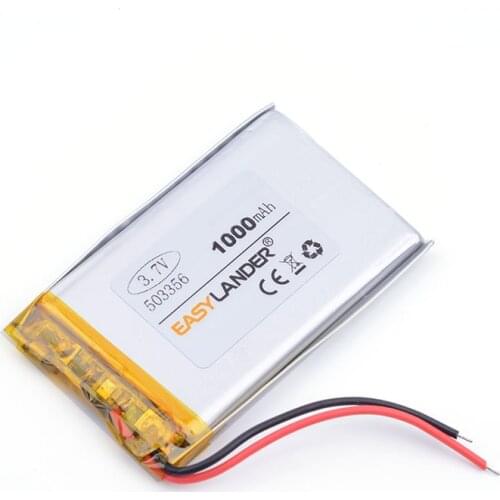 Polymer battery 1000mah 3.7 V 503356 smart home MP3 speakers Li-ion battery for dvr GPS,mp3 mp4 cell phone speaker 053356